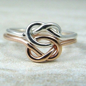 Double Love Knot Ring / Promise Ring / Wedding Ring / Celtic Knot Ring / Best Friend Ring / Friendship Ring