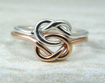 Double Love Knot Ring / Promise Ring / Wedding Ring / Celtic Knot Ring / Best Friend Ring / Friendship Ring