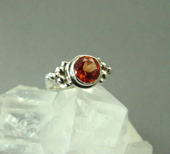 Vintage Padparadscha Sapphire Ring Size 7 / Sterl… - image 2