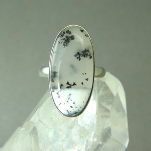 Dendritic Opal and Sterling Silver Ring / Size 7