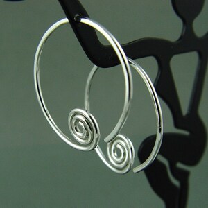 Silver Hoop Earrings / Spiral Hoop Earrings / Gold Filled Hoops/ Rose Gold Filled Hoops