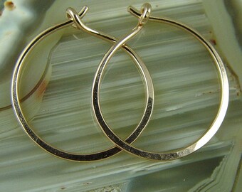 Gold Hoops / Medium Rose Gold Hoops / Rose Gold Filled Hoops / Little Black Dress Earrings / 1" Hoops