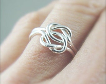 Love Knot Ring / Double Love Knot / Best Friend Ring / Silver Love Knot Ring / Celtic Knot Ring  / Wedding Ring