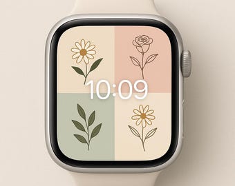 Minimalist Floral Apple Watch Wallpaper – Lock Screen (Digital Download