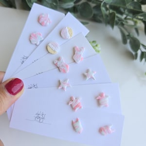 Pink Beach Clay Stud Earrings Shell Starfish Sea Turtle Studs Cute Summer Swimsuit Earrings Coastal Ocean Jewellery Holiday Gift for Her
