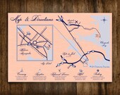 Custom Wedding Map Design and 75 Printed Map Cards : Any Event or Purpose, Any Location Worldwide