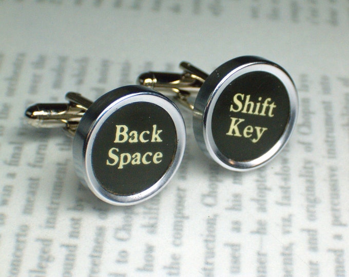 Typewriter Key Cufflinks Back Space & Shift Key Etsy