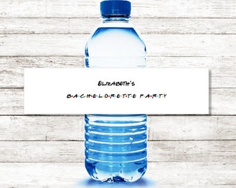 Water Resistant FRIENDS Water Bottle Labels - 10 labels -bachelorette label - Custom Water Bottle Wraps - White Label - Printed Labels -