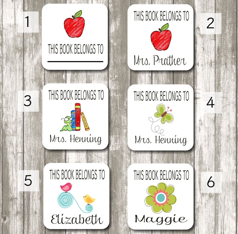 This Book Belongs to Label Stickers 2 X 2 White Etsy
