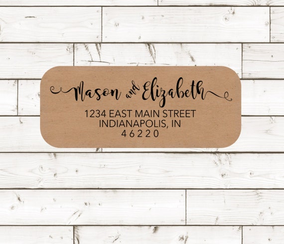 Brown Craft Labels Set 30 Personalized Return Address Labels Rectangle Shape 2-5//8 x 1 Pencil Heart Valentine Pattern