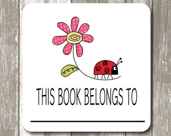 This book belongs to label stickers - 2" x 2" White Photo Gloss, Personalized Teacher Gift,  Back to School Gifts