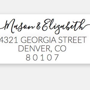 Return address label custom 2 5/8 x 1 inch rectangular, white photo gloss label, sticker, wedding announcements SET OF 30 image 3