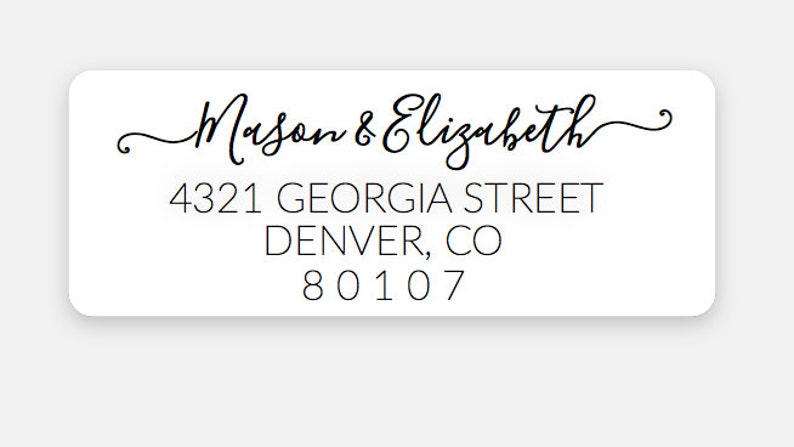 Return address label custom 2 5/8 x 1 inch rectangular, white photo gloss label, sticker, wedding announcements SET OF 30 image 3