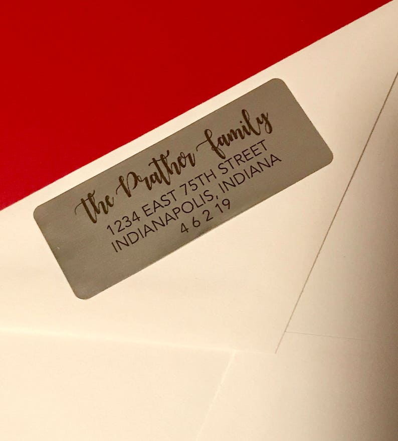 Silver Foil Return Address Label Custom 2 5/8 X 1 Inch Etsy