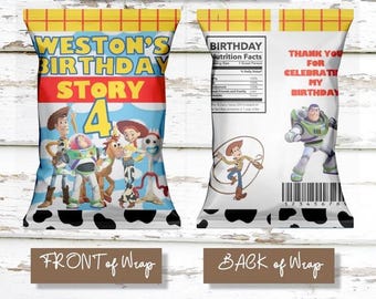 Personalisierte Toy Story Party Chip Wrapper | Druckbare digitale PDF-Datei