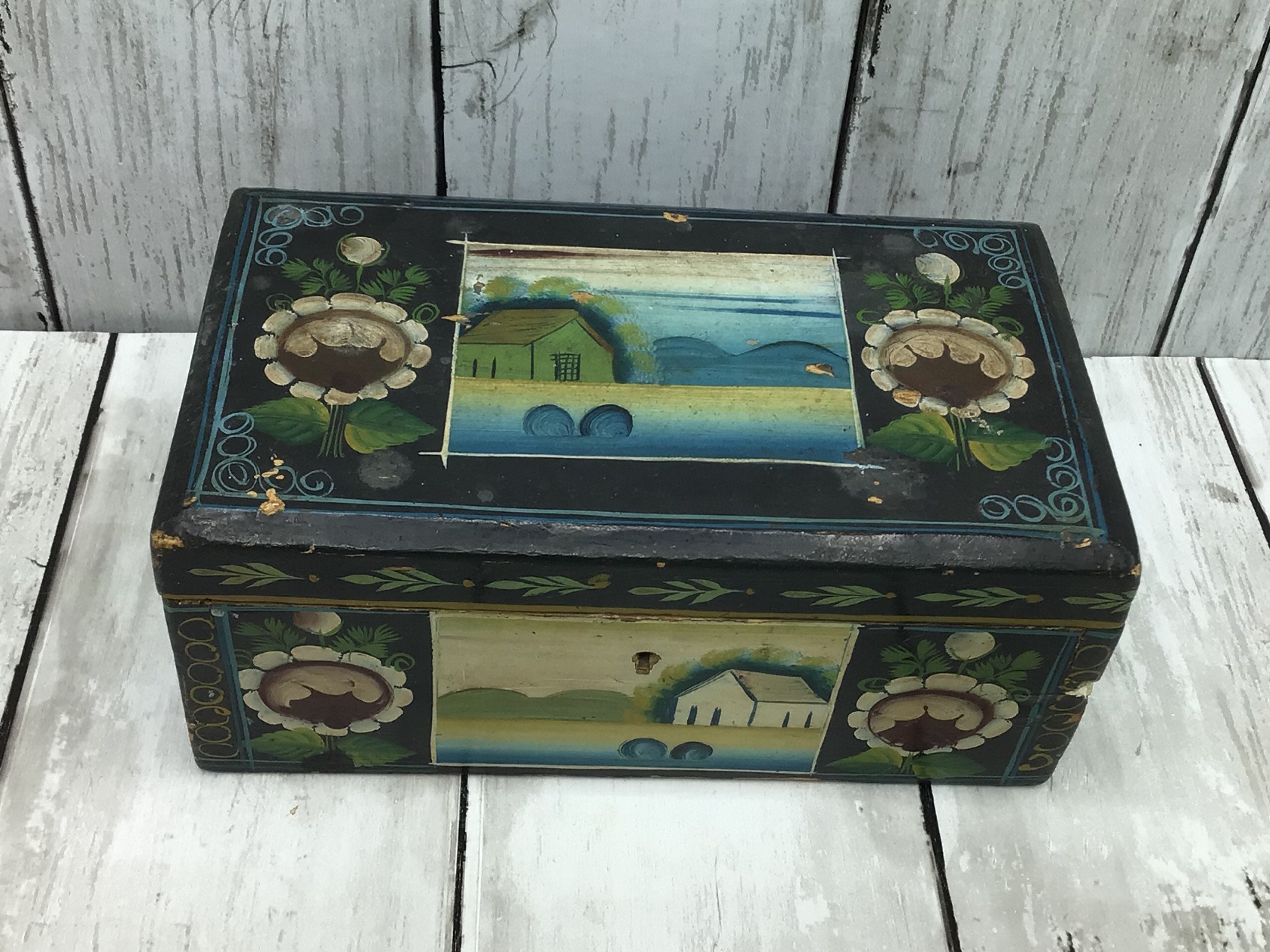 Sold at Auction: 4 American Folk Art Boxes, incl. Candle & Document Boxes
