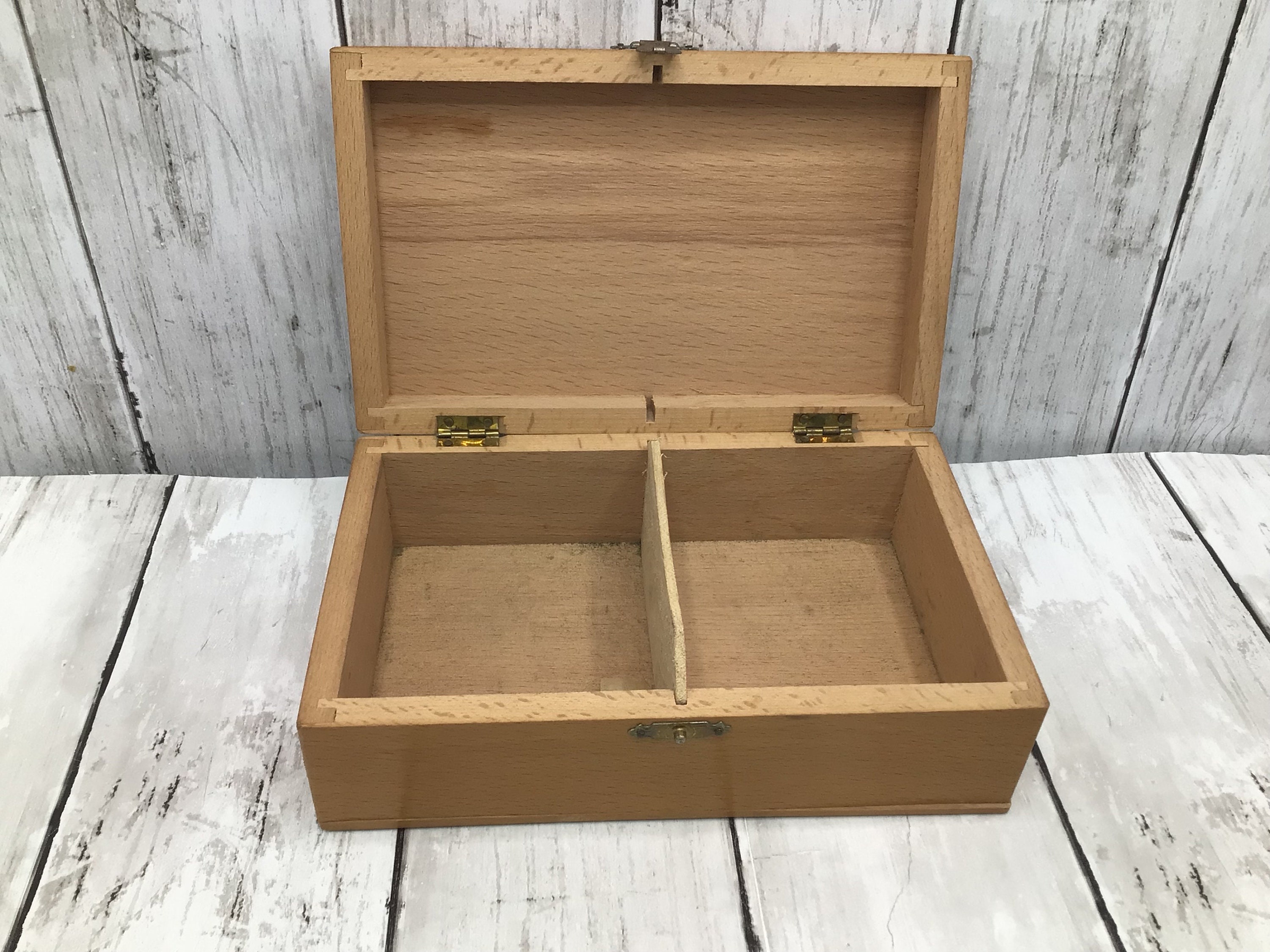 Vintage Wood Box, Wood Box With Lid, Wood Box With Divided