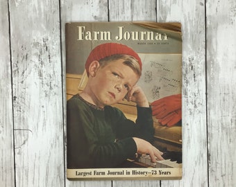 Farm Journal March 1950, vintage Farm Magazine, vintage Tractor Ads, vintage Appliance Ads, Farmer Gift, Farm Gift for Men, vintage Car Ads