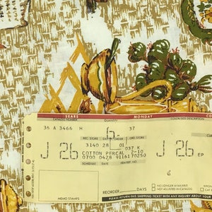 Vintage Fabric by the Yard, Cotton Percal Fabric, Vintage Gold Kitchen Fabric by the Yard, Kitchen Kitschy Fabric, Avocado Green Fabric image 6