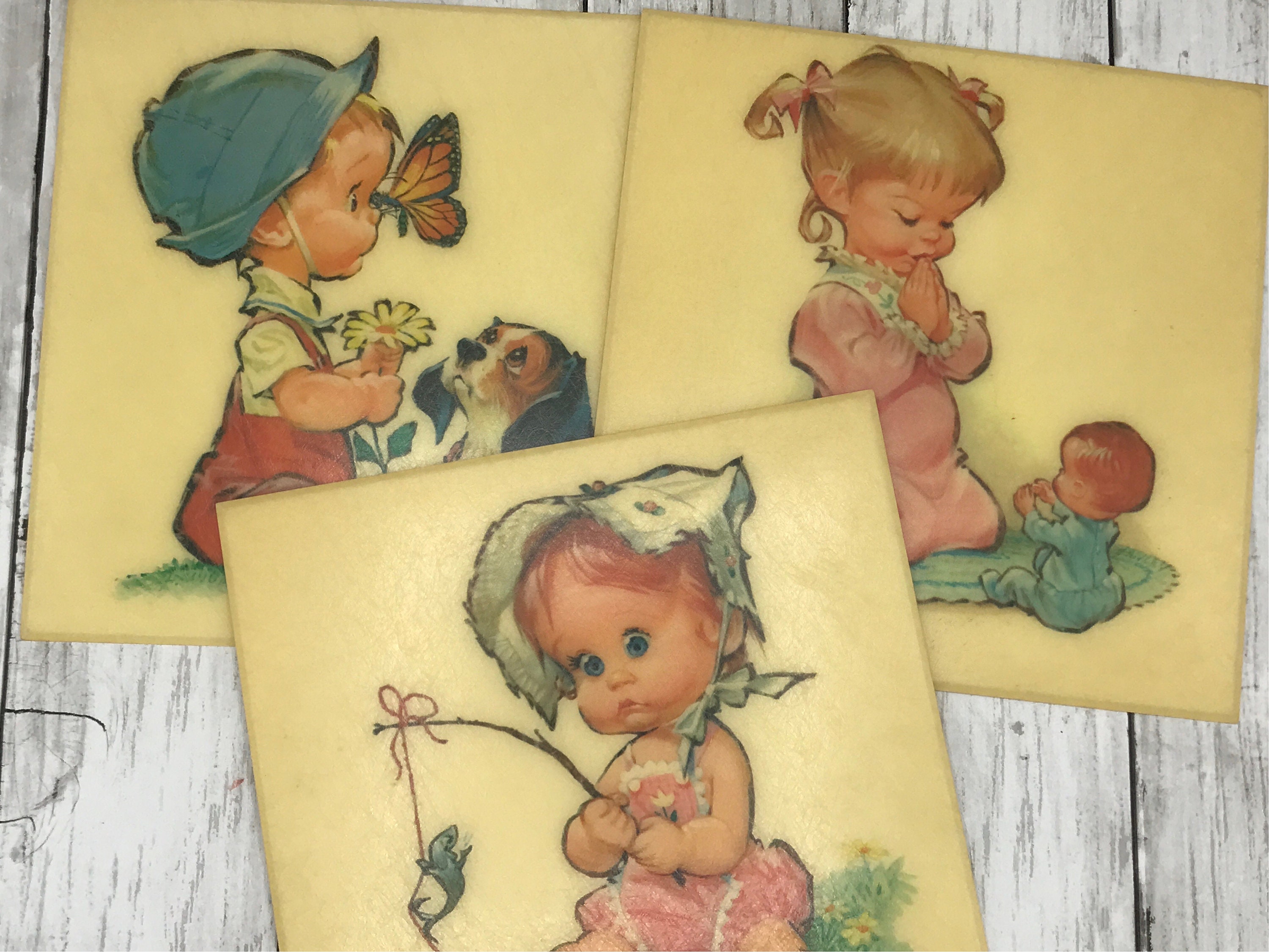 Vintage Children Wall Hangings, Vintage Crofton Wall Plaques Set of 3 ...