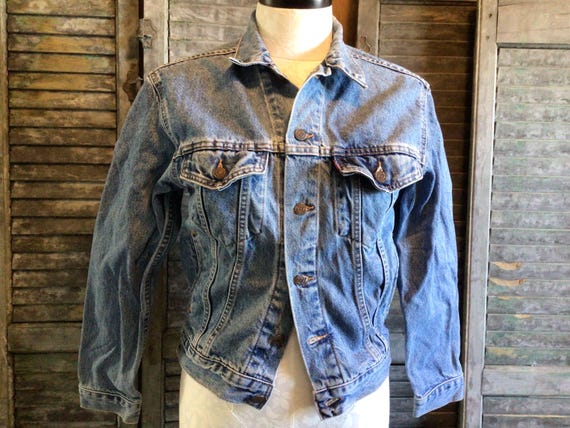 Mens Levi Jean Jacket, Vintage Denim Jacket Size S, Levi Strauss