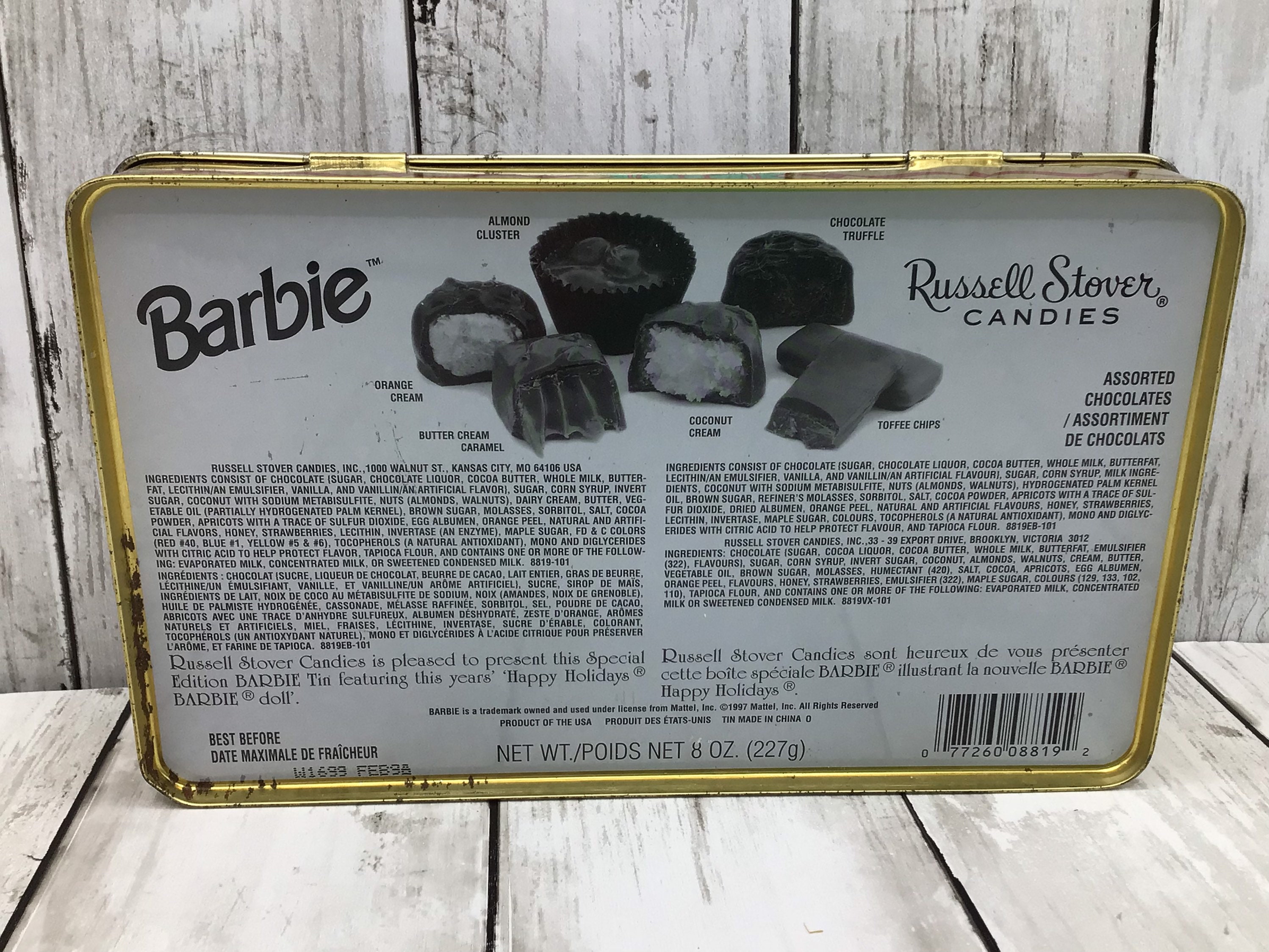 Vintage Barbie Navidad Tin, Russell Stover Candies Tin, 1997 Russell Stover  Christmas Tin, Barbie Collector Tin, 1997 Happy Holiday Barbie - Etsy México, image size:2996x2248