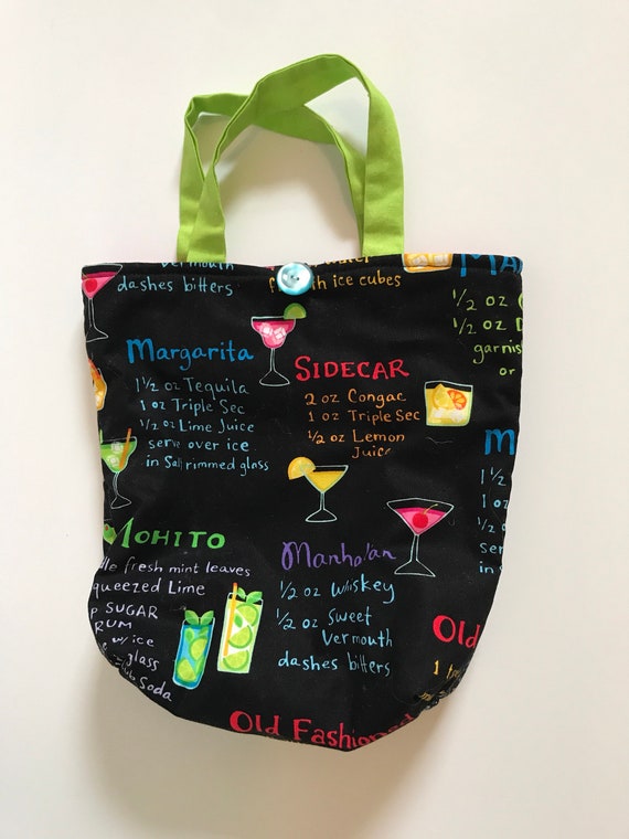 Handmade server waitress waist apron Cocktails drinks with three pockets 6354