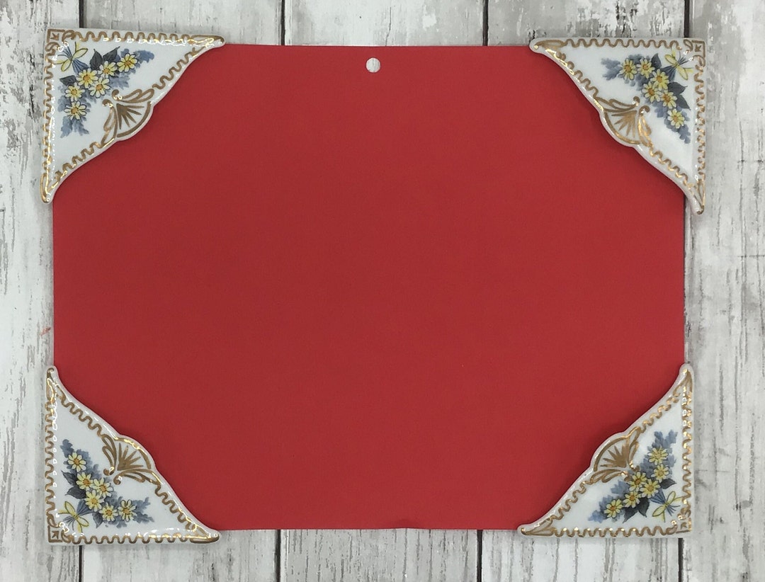 Antique Porcelain Desk Blotter Corners, Ladies Limoges Desk Blotter