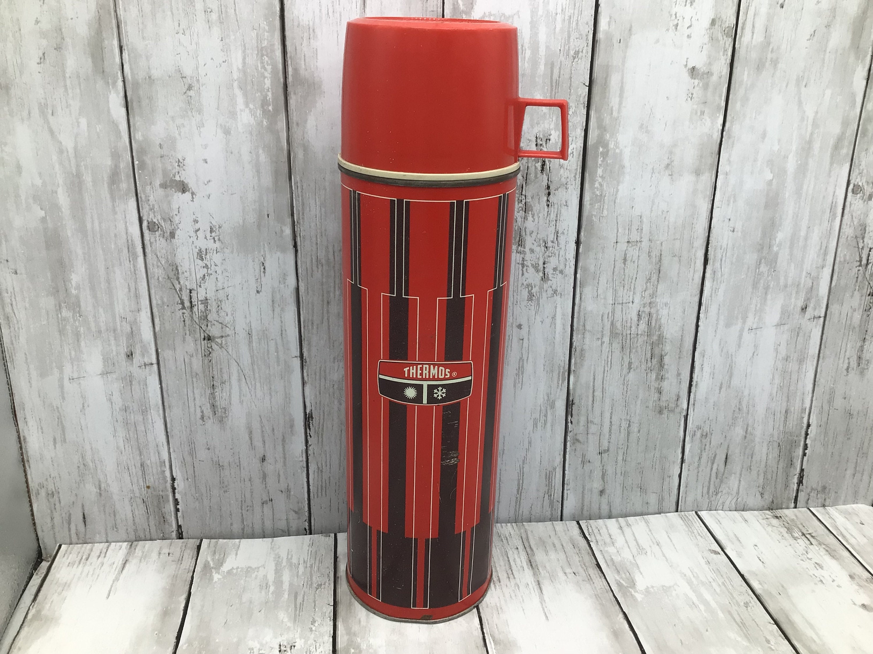 Red Worthall Thermos Insulated Classic Mad Men Era 1960s Black 