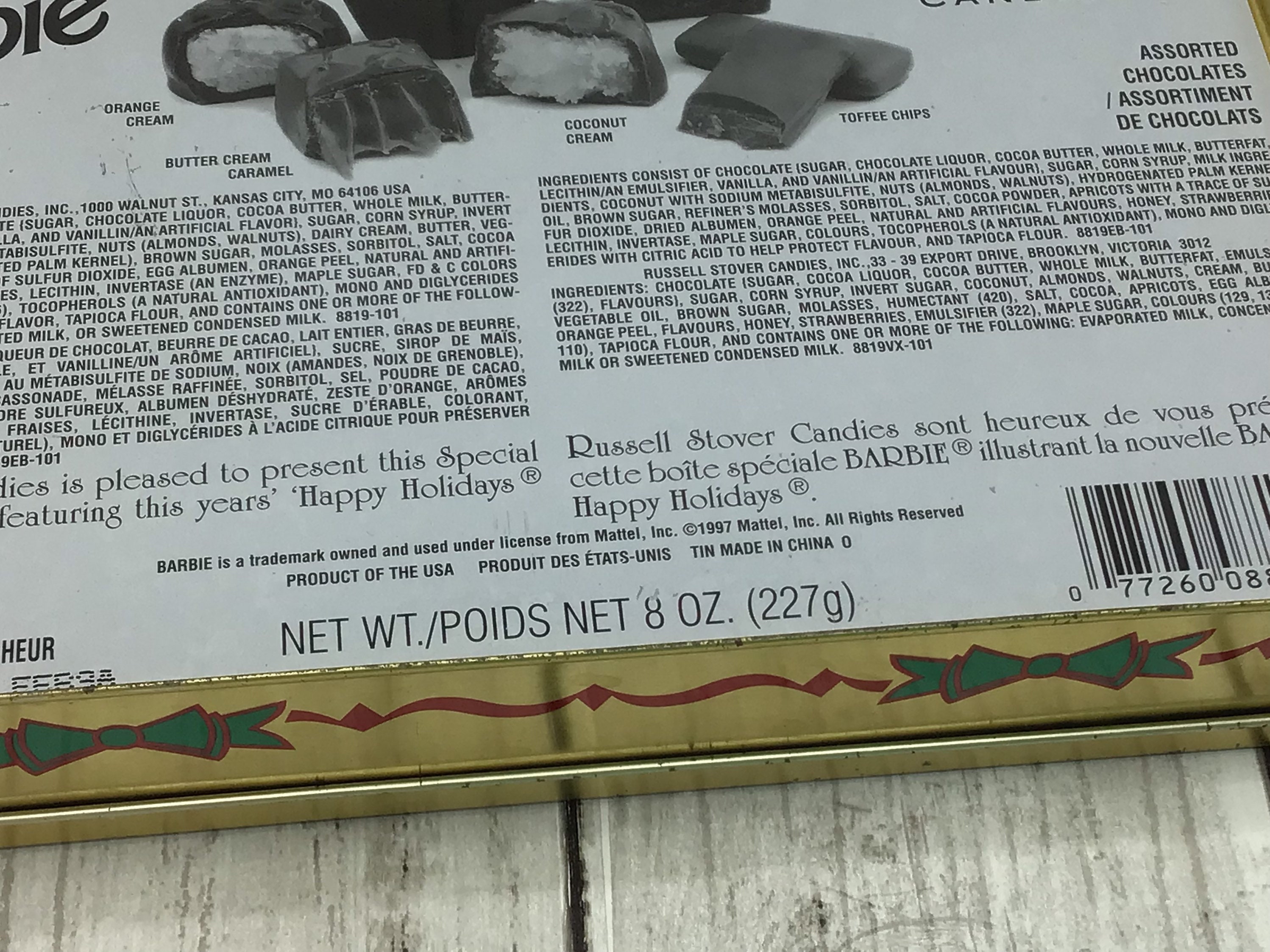 Vintage Barbie Navidad Tin, Russell Stover Candies Tin, 1997 Russell Stover  Christmas Tin, Barbie Collector Tin, 1997 Happy Holiday Barbie - Etsy México, image size:2996x2248