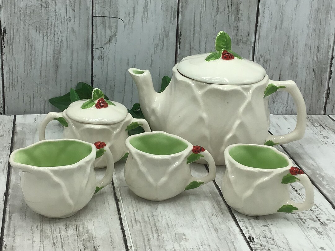 Vintage Child Ceramic Tea Set, Unmarked Child Tea Set, Spring Tea Party ...