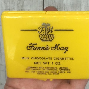 Vintage Fannie May Candy Container, Milk Chocolate Cigarettes Case, Plastic Chocolate  Cigarettes Case, Vintage Food Advertising