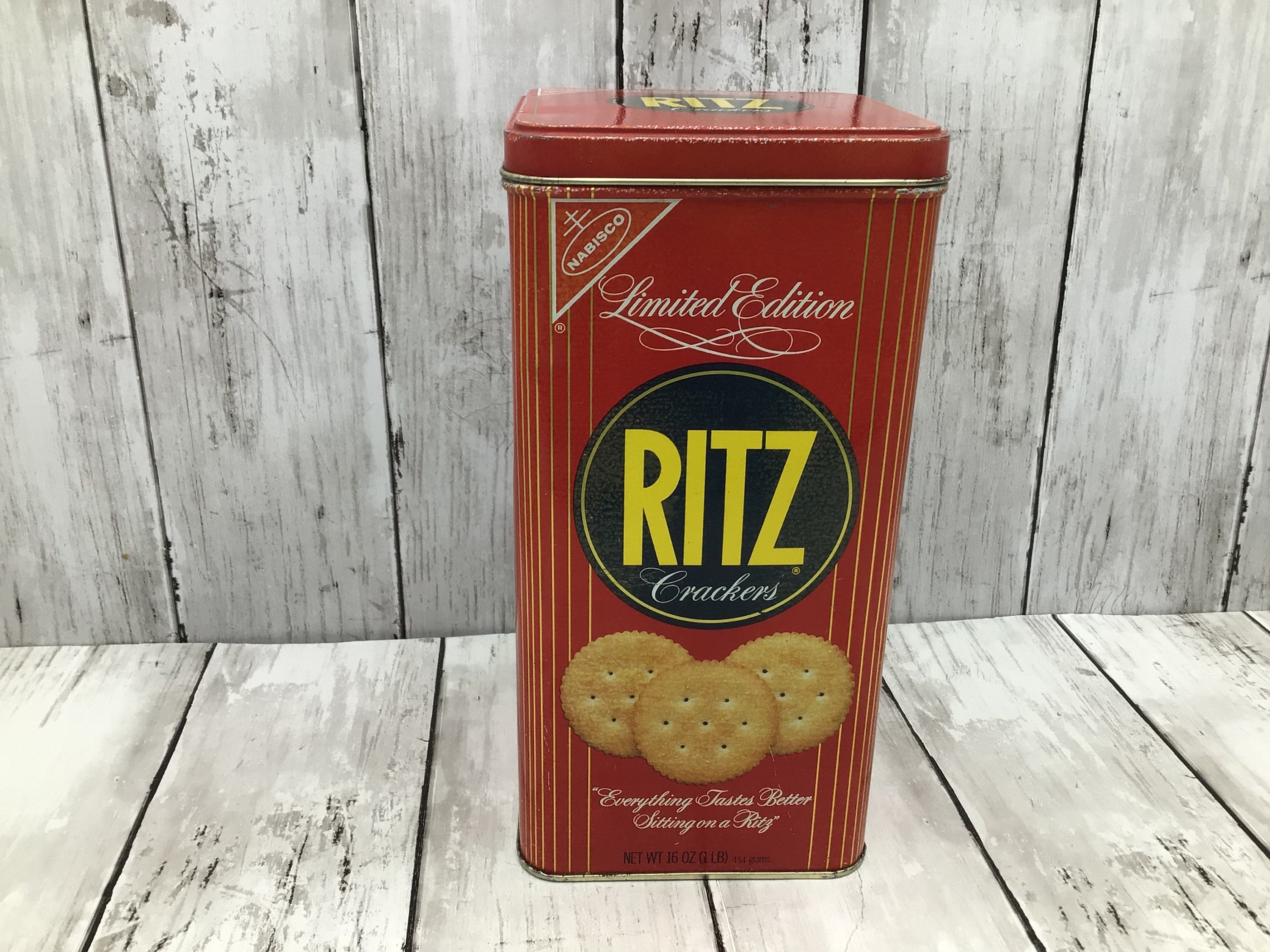 Vintage Ritz Crackers Tin, 1986 Nabisco Ritz Crackers Can, Vintage