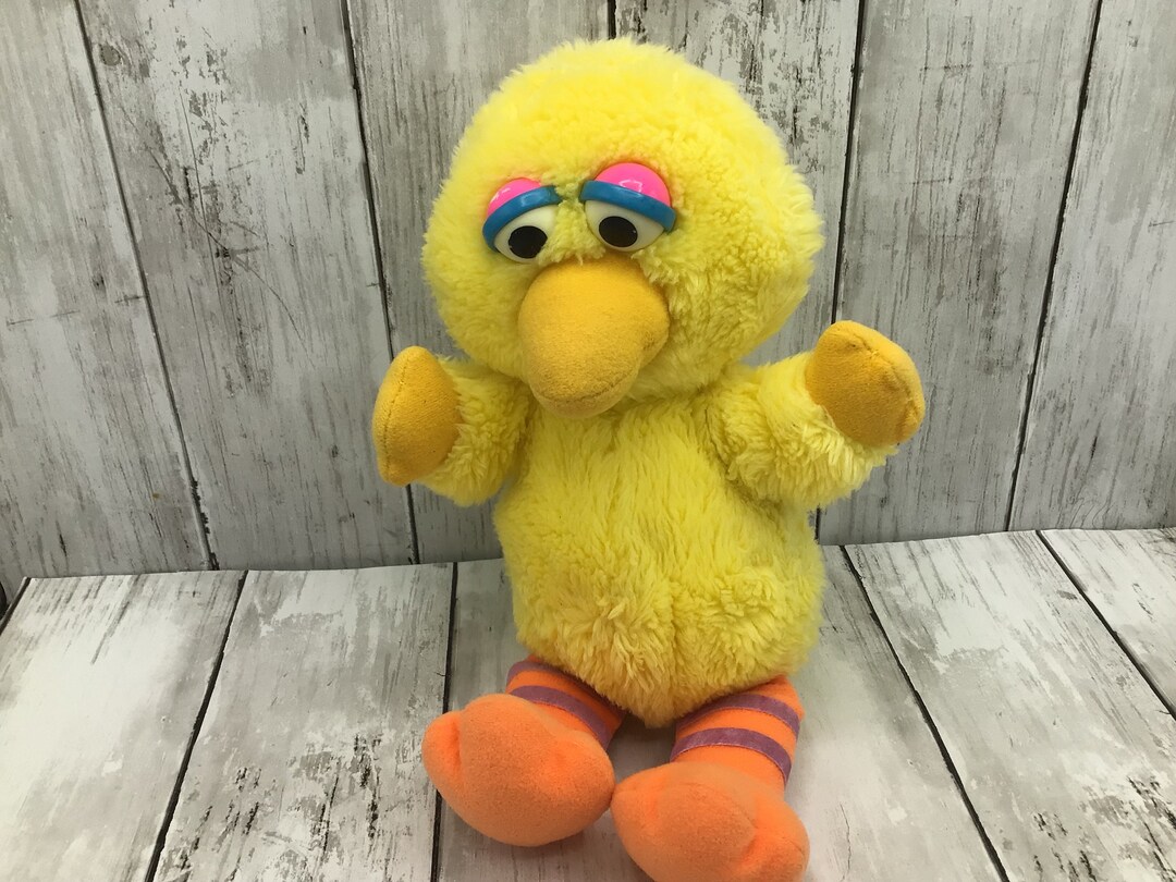Street Big Vintage Big Bird Stuffed Animal Vintage 1990s Fluffy Big Bird  Toy Sesame Street Tyco