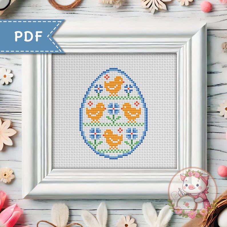 2 in 1 Easter Eggs Cross Stitch Pattern - Folk Xstitch Chart PDF - Etsy