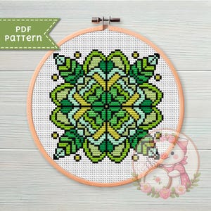 Klee Mandala Kreuzstich Stickmuster - Hoop Art Stickmuster PDF