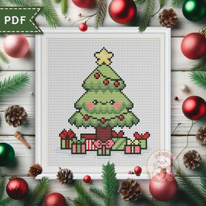 Christmas tree cross stitch pattern. Eve xstitch chart PDF. For Pattern Keeper.
