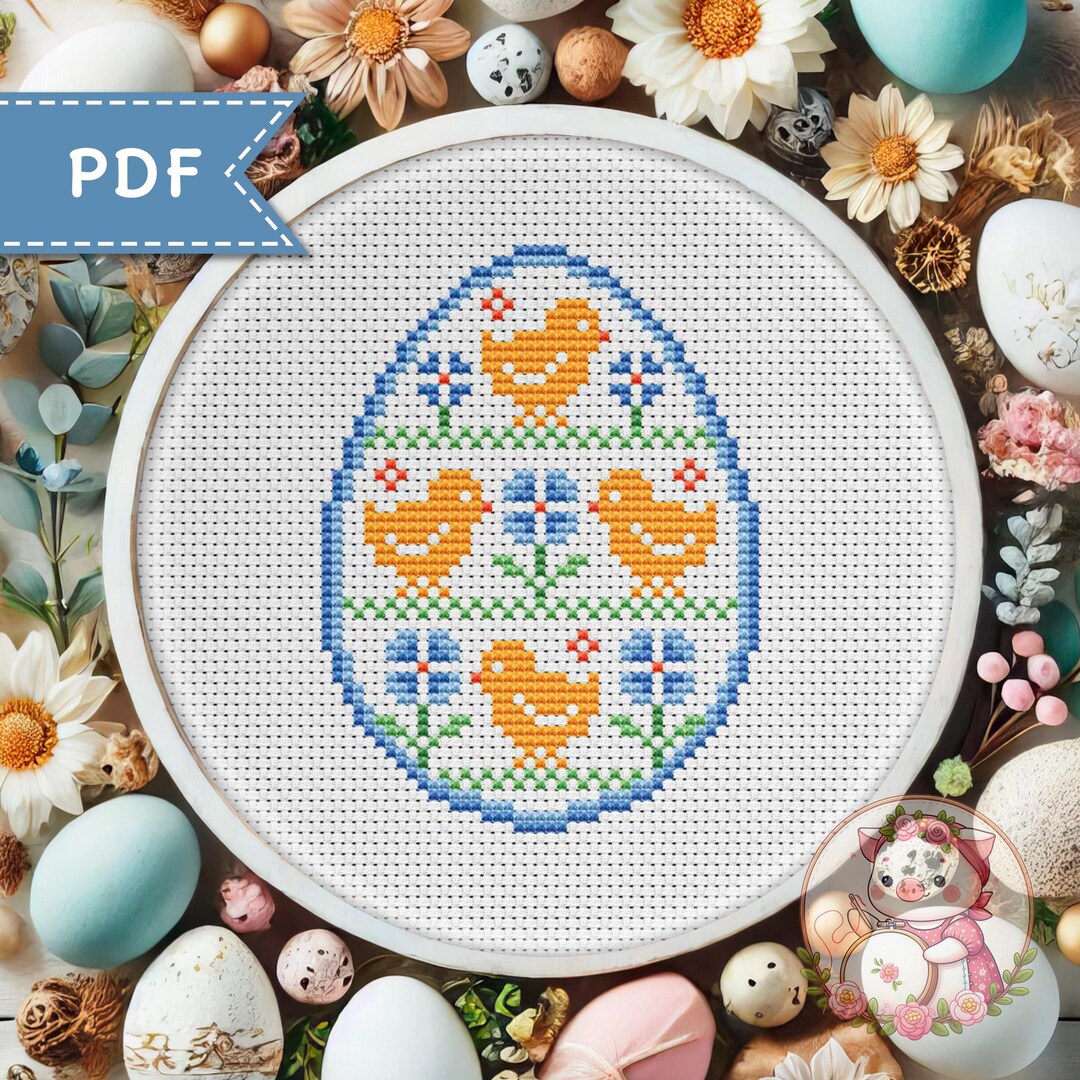 Easter Egg Cross Stitch Pattern - Folk Xstitch Chart - for Pattern ...