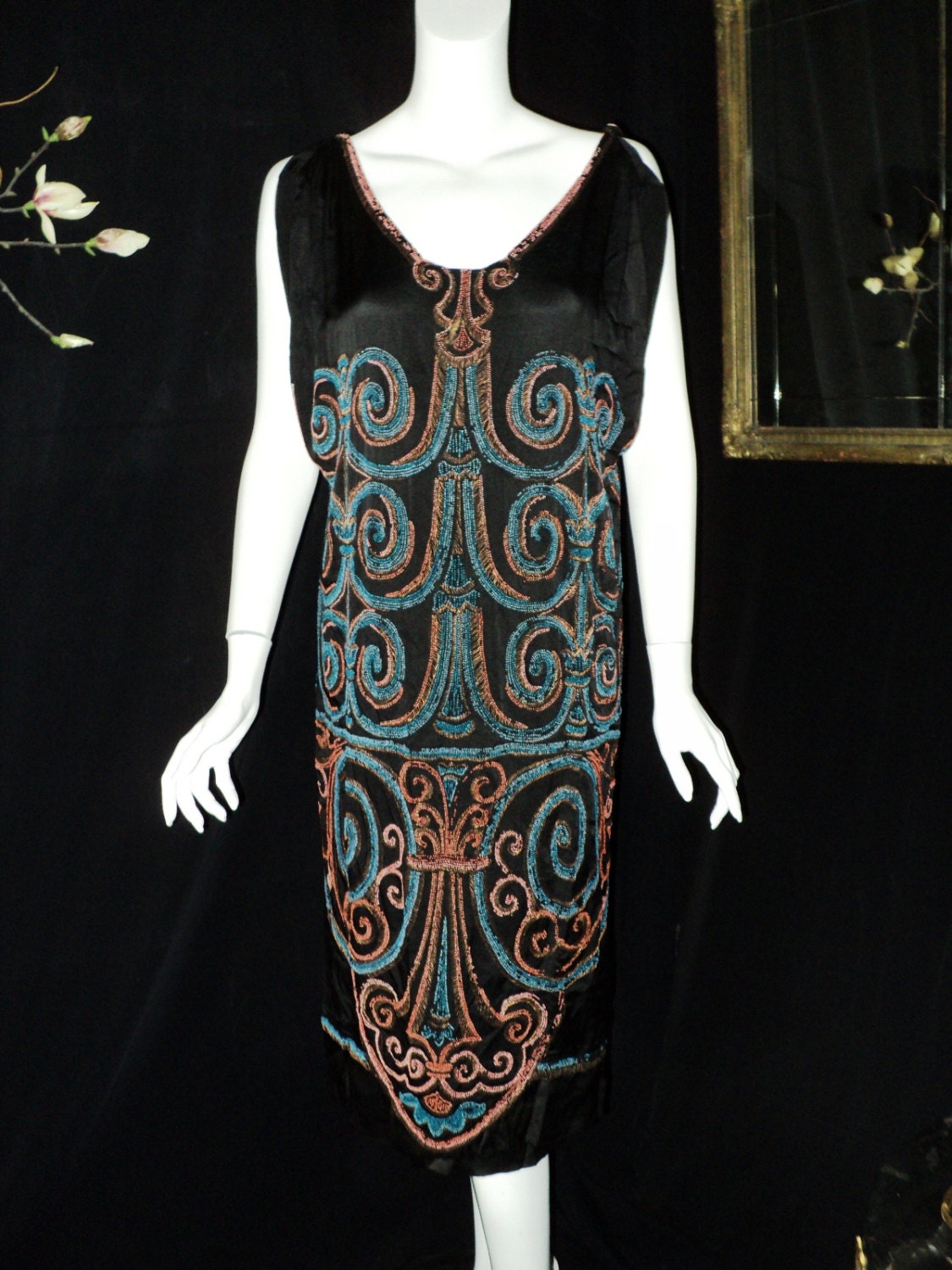 【最新入荷】 Callot Soeurs Quality Museum Dress Beaded 1920s Original ワンピース