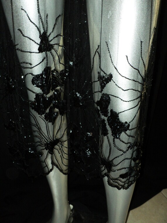 SALE 1920's Beaded Net Gown Sequin Skirt Floral T… - image 3