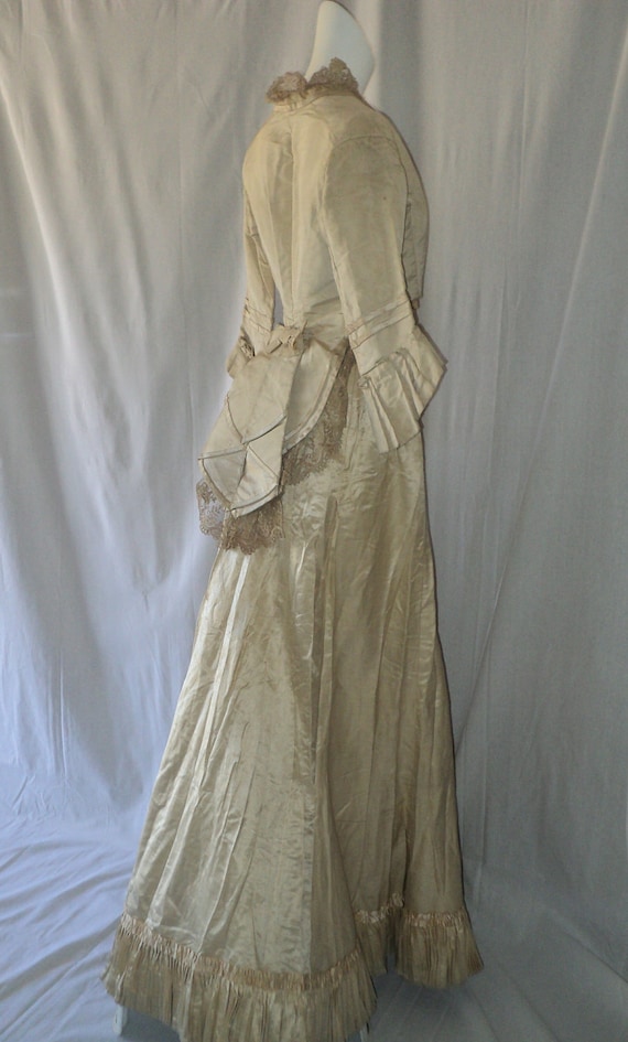 SOLD 19th C Victorian bustle Wedding Dress Ensembl
