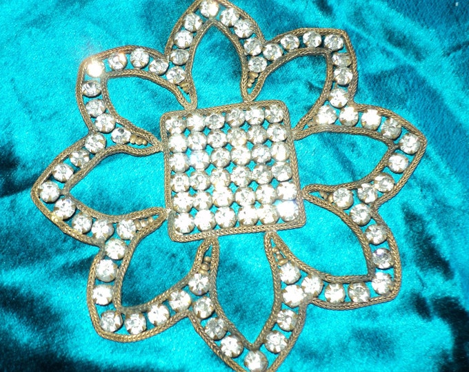 1920s Art Deco Paste Rhinestone Applique Ideal for Cuffs, Flapper ...