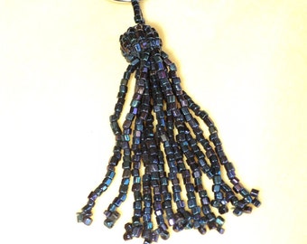 1920's Beaded Tassels Original Blue Iris Quantity Excellent Unused Condition Old Store Stock