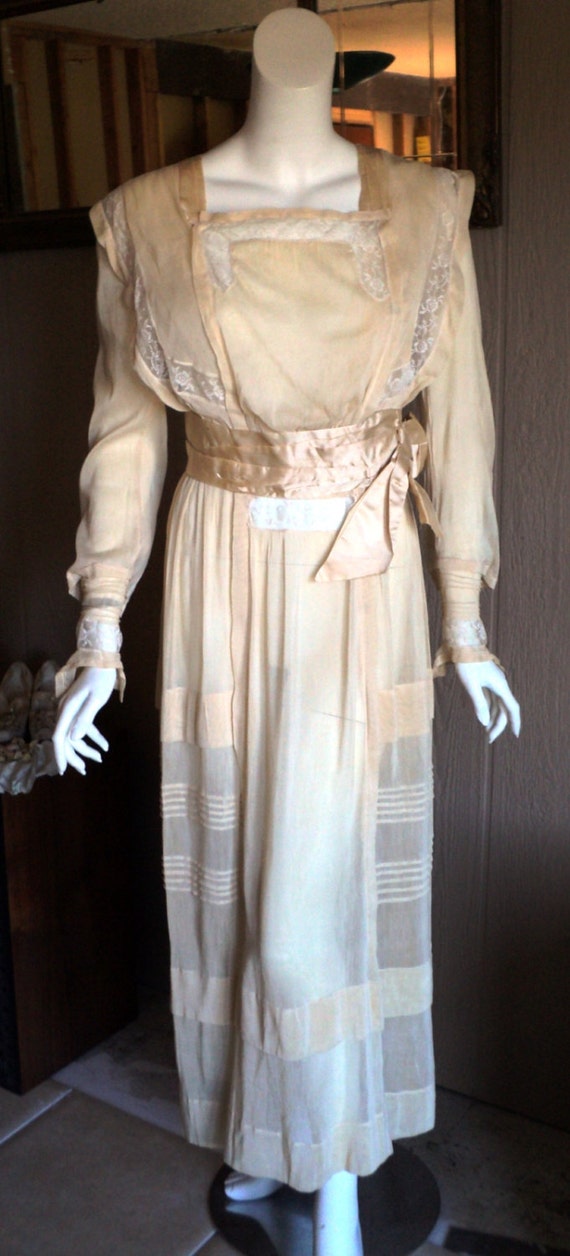 FINAL SALE Antique Edwardian Wedding Gown Dress O… - image 1