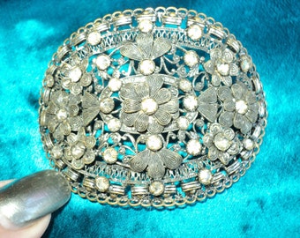 1920s Rare Art Deco Paste Rhinestone Pin Finding Ideal for Cuffs, Flapper headbands, dress trim