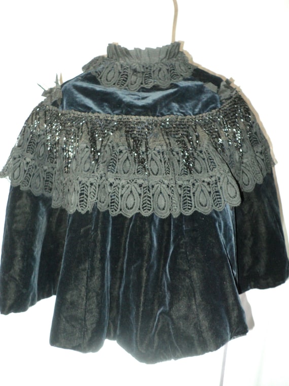 Vicotorian Velvet Cape Beaded Jett Original Wearab