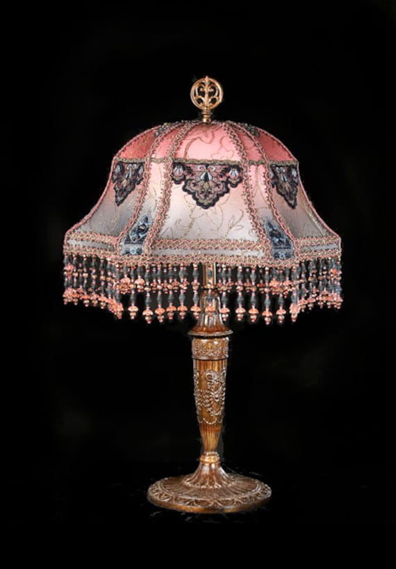 Vintage boudoir lamp shades deals