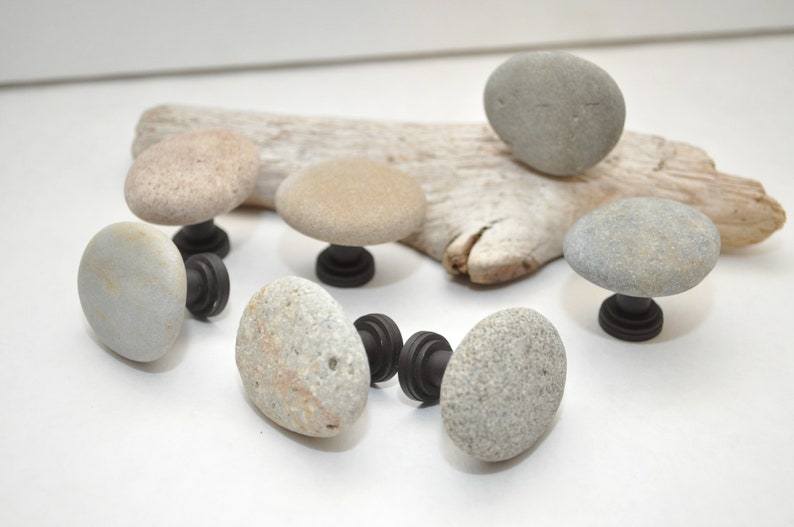 Ready To Ship Beach Rock Cabinet Knobs Set Of 7 On Oil Etsy