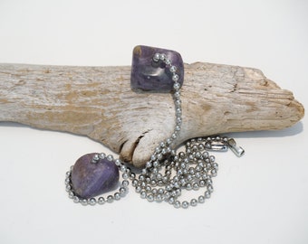 Light Fan Pull Pair - Purple Fluorite