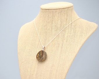 Facet Collection - Polished Beach Rock Pendant - Dark Clouds